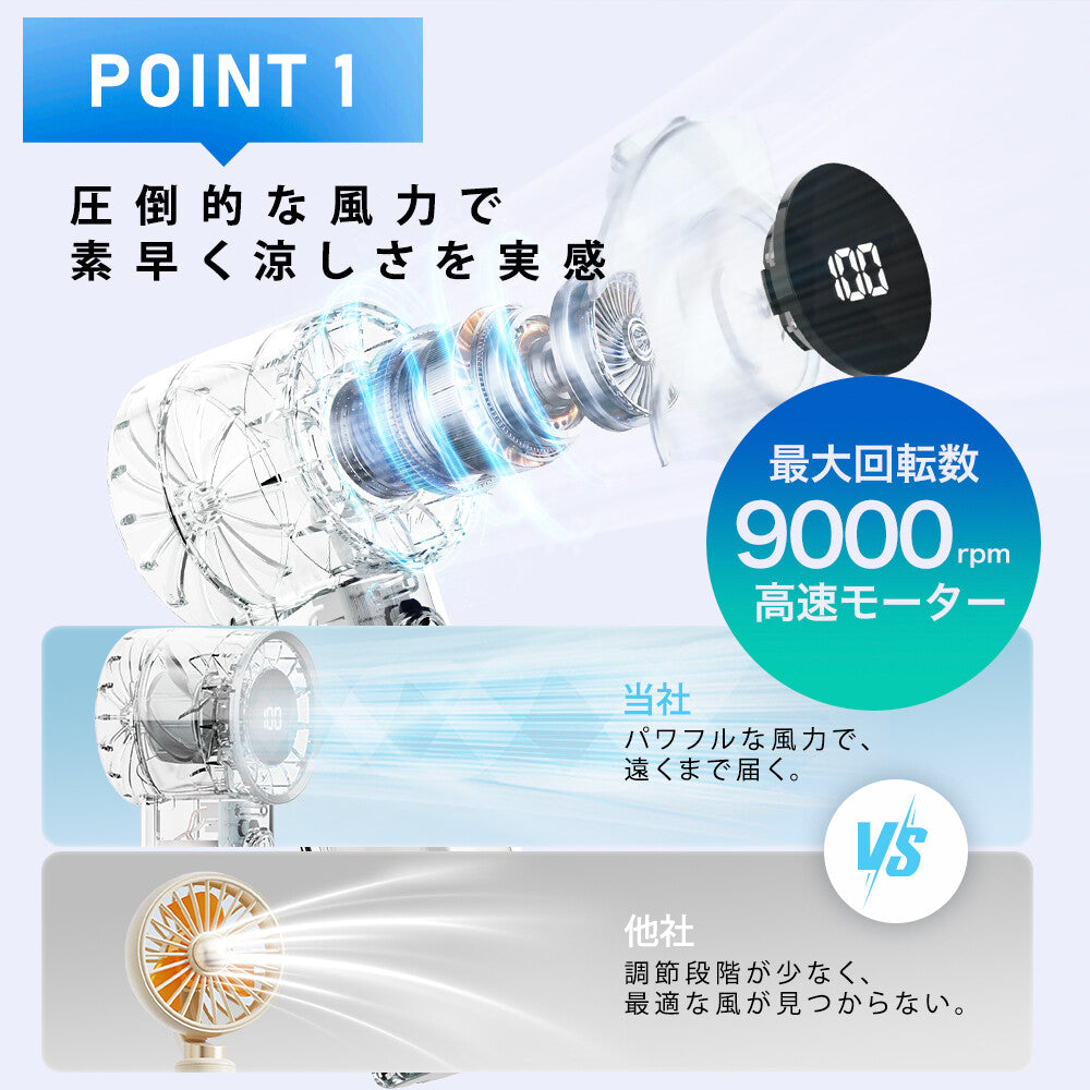 【限量清倉】CICIBELLA 🇯🇵 2025 Clear Fan 透明手持風扇｜極簡設計・100段風量・3000mAh｜🔥 售完即止