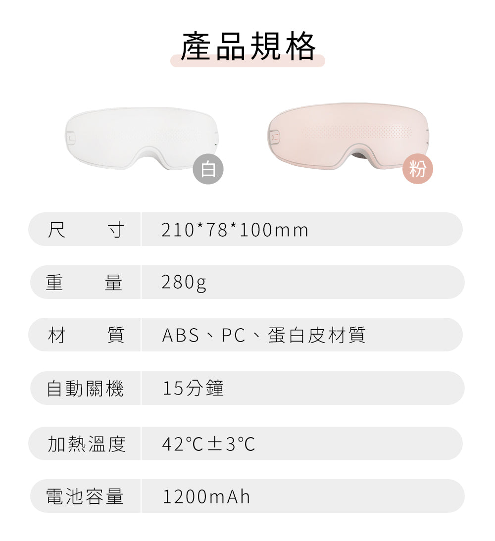 3ZeBra 🇹🇼 雙層氣壓按摩眼罩｜ReliefPress 專利・恆溫熱敷 42°C