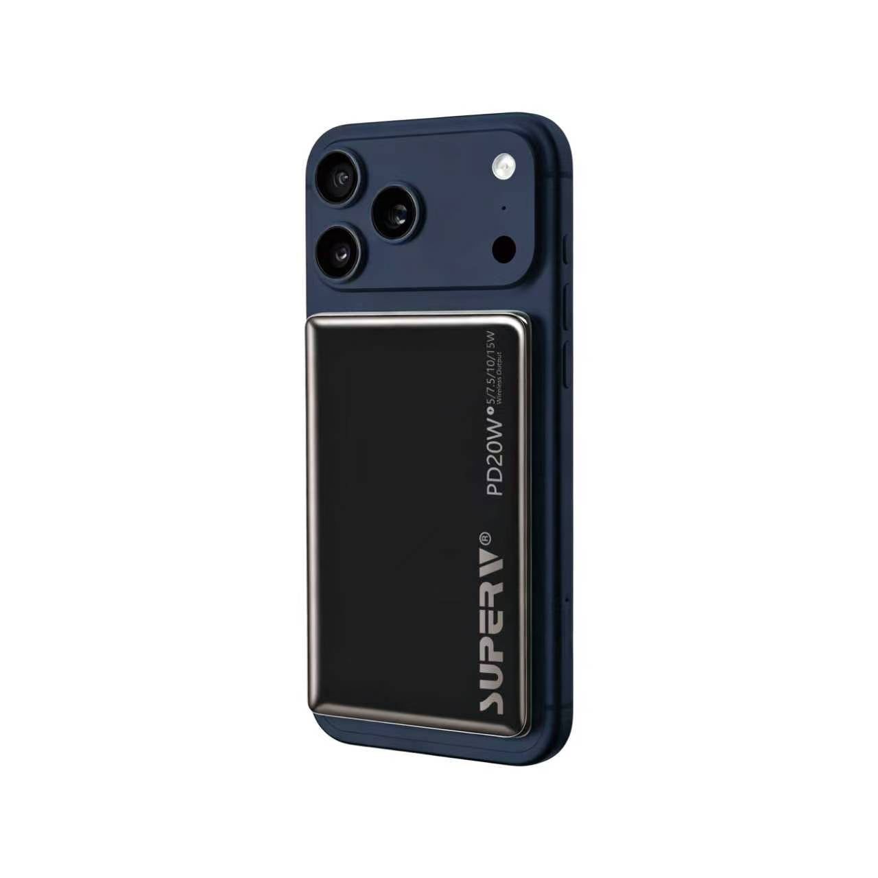 SUPERV 🇭🇰 PB05 極致超薄磁吸行動電源｜5000mAh・PD20W快充｜0.7cm超薄・MagSafe磁吸