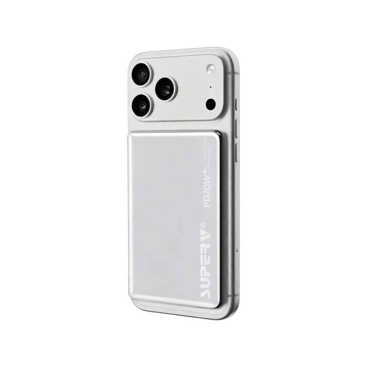 SUPERV 🇭🇰 PB05 極致超薄磁吸行動電源｜5000mAh・PD20W快充｜0.7cm超薄・MagSafe磁吸